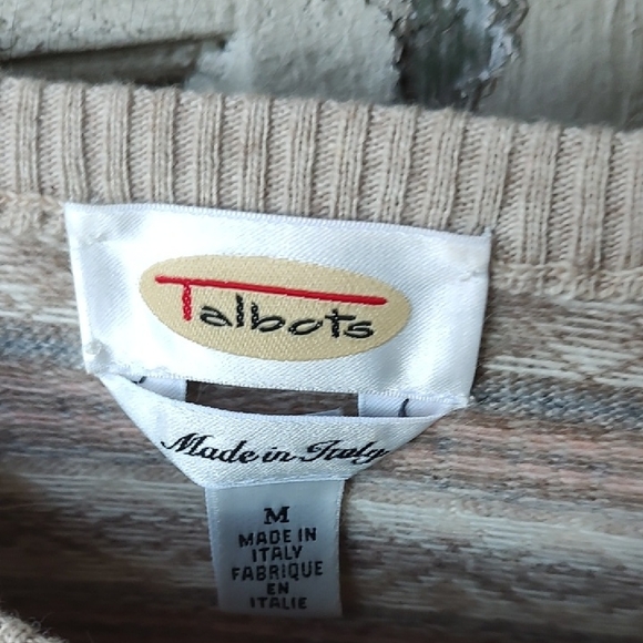 EUC Talbots Beige, taupe ,blue Patterned Sweater Fairisle style - Picture 3 of 5